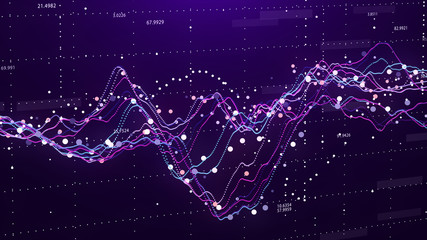 Stock market chart. Big Data. Business Graph. Investment graph. Abstract financial chart. 3D rendering.