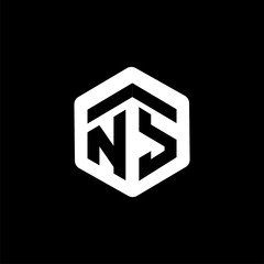 NS Initial letter hexagonal logo vector