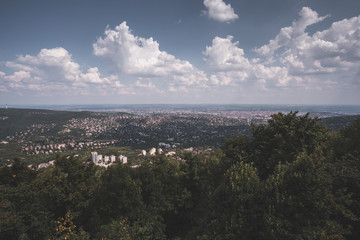 Obraz premium Panorama at Normafa Lookout tower, Budapest