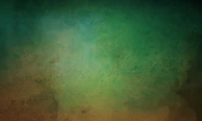 old vintage blue green and brown background with distressed texture and grunge design with black border, elegant painted wall background design
