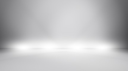 soft gray studio room background, grey floor backdrop with spotlight 