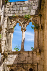 Beautiful narrow streets of old town Kotor, Montenegro.