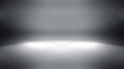 perspective floor backdrop black room studio with gray gradient spotlight backdrop background for display your product or artwork 