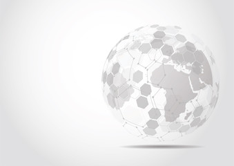 Global network connection. World map point and line composition concept of global business. Vector Illustration