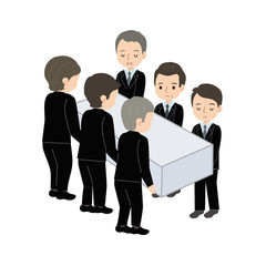 出棺　イラスト　葬式　お葬式
