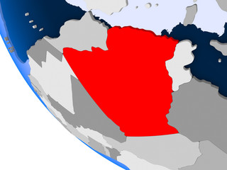 Fototapeta premium Algeria on political globe