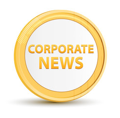Corporate News gold round button