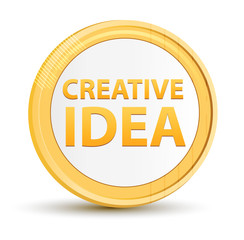 Creative Idea gold round button