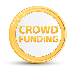 Crowd Funding gold round button