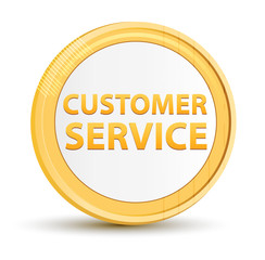 Customer Service gold round button