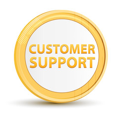 Customer Support gold round button