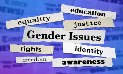 Gender Issues Identity Equality Headlines 3d Illustration