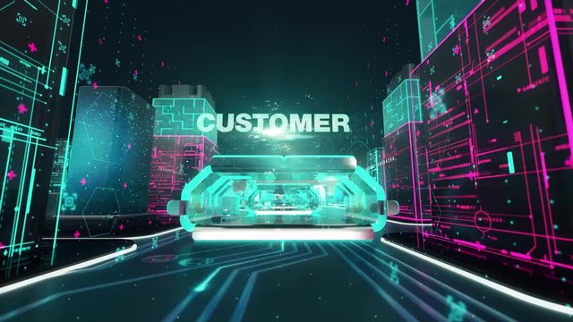 Marketing Management with digital technology concept