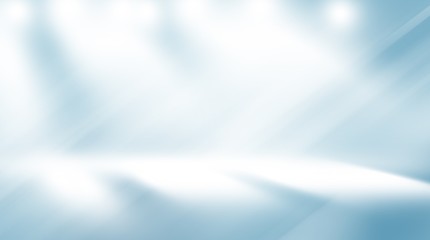 Blue empty room studio gradient with spotlight used for background and display your product