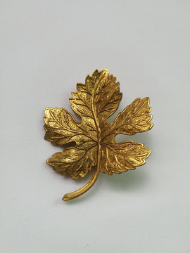 Gold Leaf Brooch