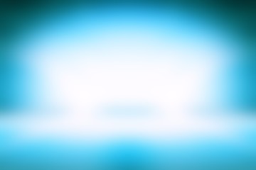 Blue empty room studio gradient with spotlight used for background and display your product
