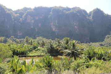 Panorama of Rammang Rammang tourist village in Maros Regency, South Sulawesi