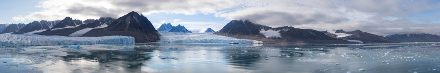 The Monacobreen - Monaco glacier in Liefdefjord, Svalbard, Norway.