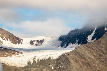 The Monacobreen - Monaco glacier in Liefdefjord, Svalbard, Norway.
