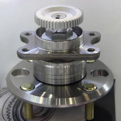 Automobile parts - close up new car wheel hub with gear