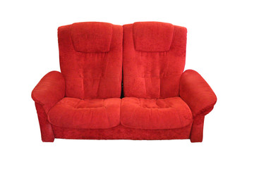 red sofa Isolated on white background