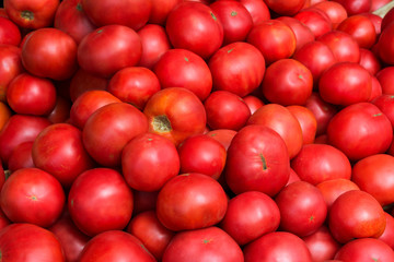 Healthy eating concept with ripe tomato
