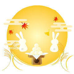 お月見 水彩 ムーン