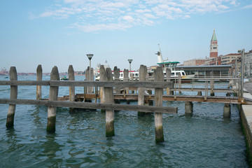 Venice,Italy-July 25, 2018: Ferry terminal in Venice