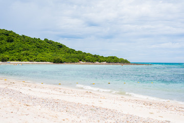 sand beach with blue sea on KohKham .