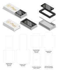 smartphone rigid slide sleeve box mockup dieline