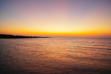 Sea with sunset.