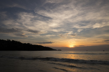 プーケット　パトンビーチの夕日