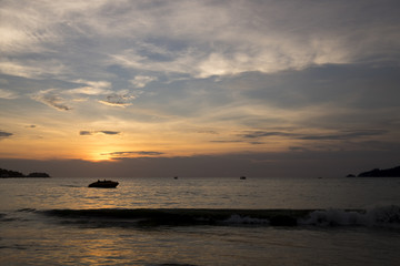 プーケット　パトンビーチの夕日