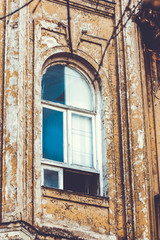 Fototapeta premium Old Tbilisi architecture, window and exterior decor in summer day