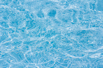 Fototapeta na wymiar Detail of Wave water in the blue swimming pool