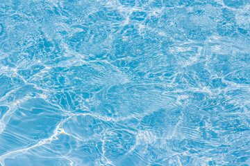 Detail of Wave water in the blue swimming pool
