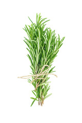 Bunch of fresh green rosemary isolated on a white background