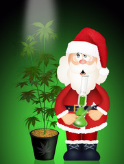 Santa Claus with bong