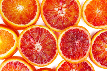 Red orange slices background