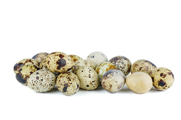 Obraz premium Some quail eggs on a white background