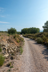 The road of the via augusta under the blue sky, castellon
