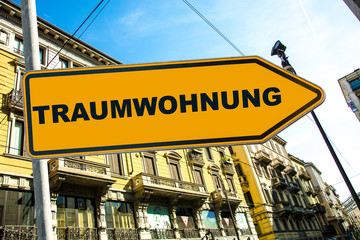 Obraz premium Schild 285 - Traumwohnung