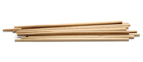 Asian wooden chopsticks isolated on white background