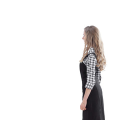 Fototapeta premium side view.full-length portrait of a young business woman