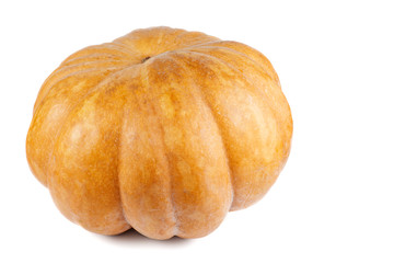 Whole pumpkin isolated on white background
