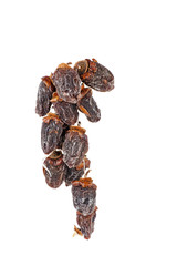 Sun-dried persimmon fruits isolated on white background