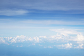 White clouds in blue sky