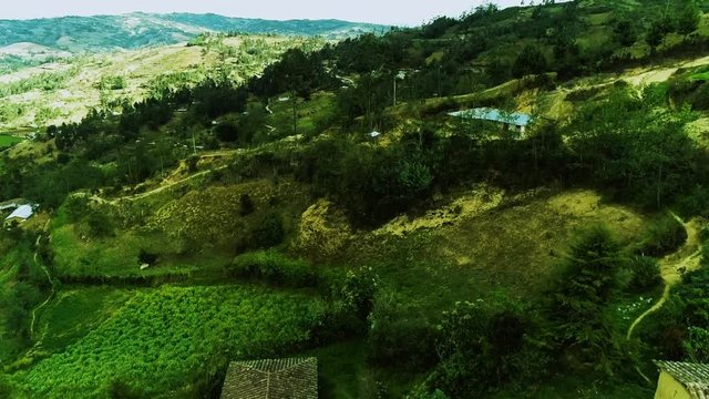Monta&ntilde;a con vegetaci&oacute;n en sierra peruana.