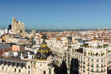 Panoramic view of Madrid from Circle Fine Arts rooftop, Spain