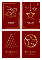 Merry Christmas and New Year greeting card